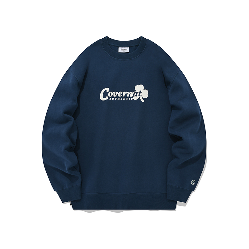 COVERNAT FW22 Unisex Korean Streetwear Cotton Crewneck Sweatshirt CO2203CR16BL