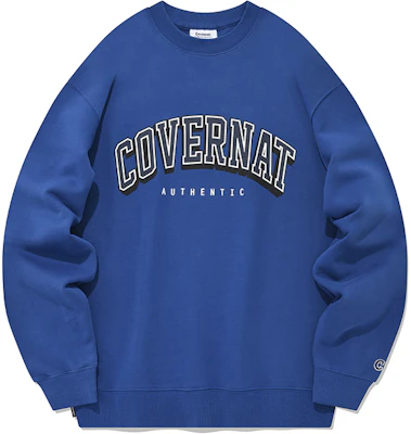 커버낫 FW23 빅 C 로고 오버핏 코튼 스웨트셔츠 – 유니섹스 스트릿 스타일 CO2301CR04BL Buy 커버낫 FW23 빅 C 로고 오버핏 코튼 스웨트셔츠 – 유니섹스 스트릿 스타일 CO2301CR04BL