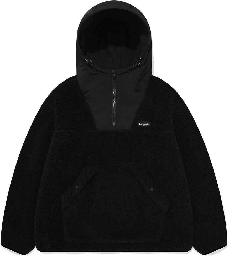covernat-fw-23-black-sherpa-fleece-hiking-jacket-unisex-hooded-zip-hoodie-co-2303-jk-23-bk