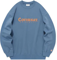 COVERNAT FW23 Blue Crewneck Sweatshirt with Letter Pattern Print Unisex CO2303CR02BL COVERNAT FW23 Blue Crewneck Sweatshirt with Letter Pattern Print Unisex CO2303CR02BL