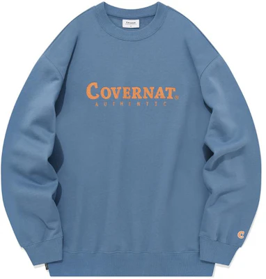 COVERNAT FW23 藍色字母印花圓領衛衣 男女款 CO2303CR02BL Buy COVERNAT FW23 藍色字母印花圓領衛衣 男女款 CO2303CR02BL