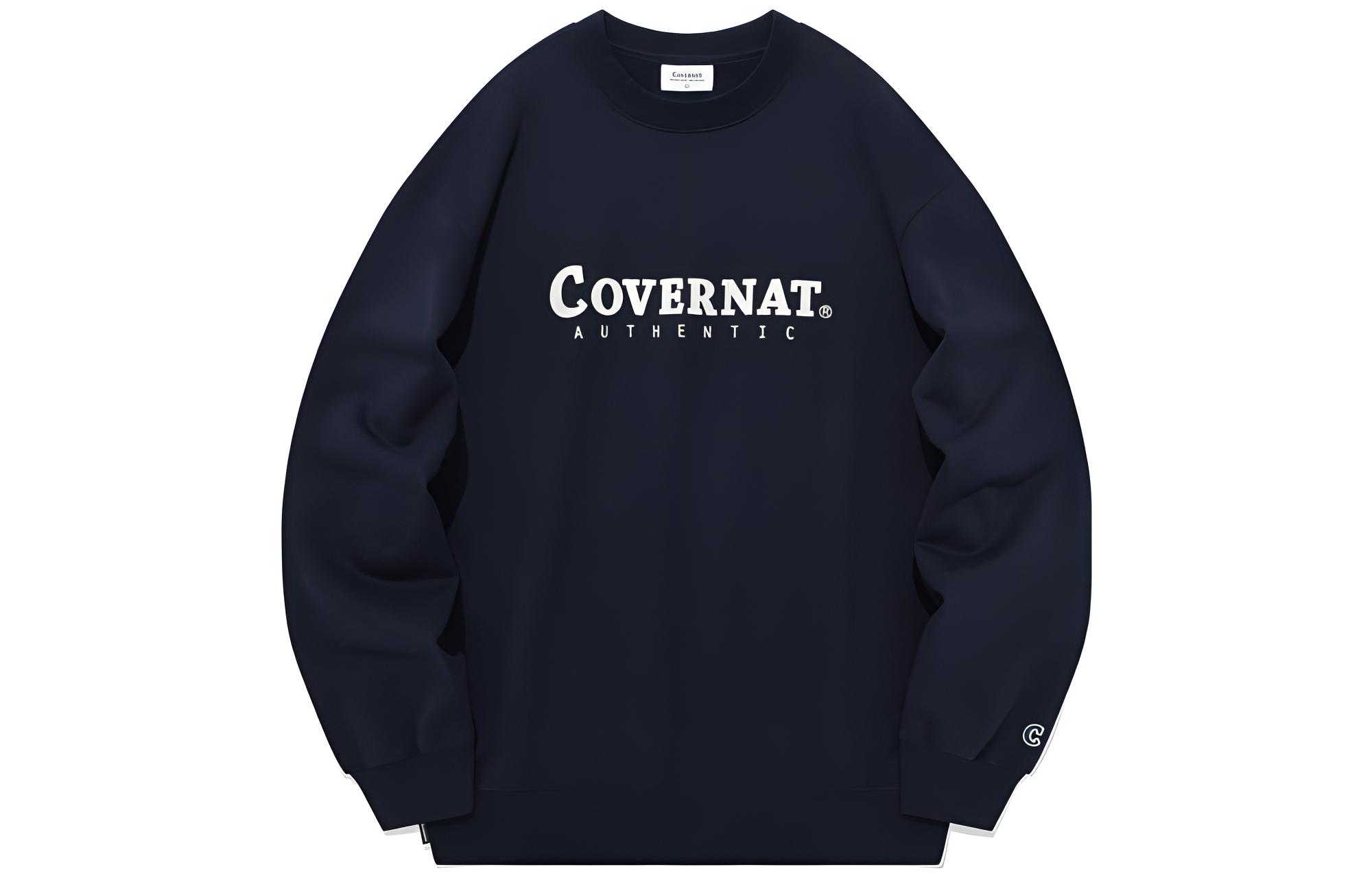 COVERNAT FW23 Blue Letter Print Oversized Crewneck Sweatshirt Unisex CO2303CR02NA