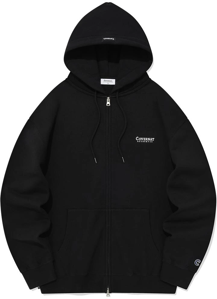covernat-fw-23-c-logo-fleece-zip-up-sweatshirt-black-unisex-korean-style-co-2303-hz-01-bk