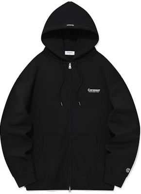 COVERNAT FW23 C标志拉链羊羔绒卫衣 黑色 - 韩国风格男女同款 CO2303HZ01BK Buy COVERNAT FW23 C标志拉链羊羔绒卫衣 黑色 - 韩国风格男女同款 CO2303HZ01BK