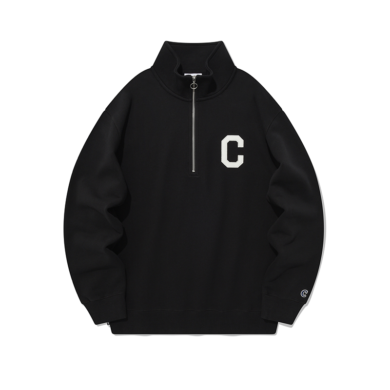 COVERNAT FW23 C-Logo Half-Zip Oversized Sweatshirt Black Unisex秋季款 CO2303CR13BK