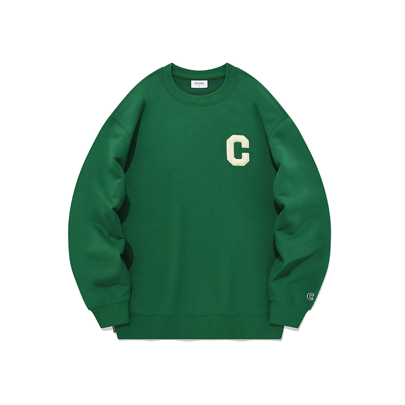 COVERNAT FW23 C-Logo Unisex Casual Cotton Crewneck Sweatshirt CO2303CR01GN