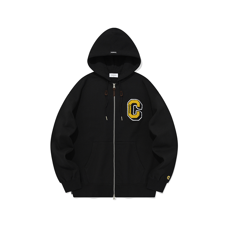 COVERNAT FW23 Casual Zip Hoodie Unisex Black CO2303HZ05BK