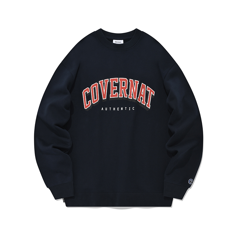 COVERNAT FW23 Cotton "Big C" Logo Sweatshirt - Casual, Unisex Streetwear. CO2301CR04NA