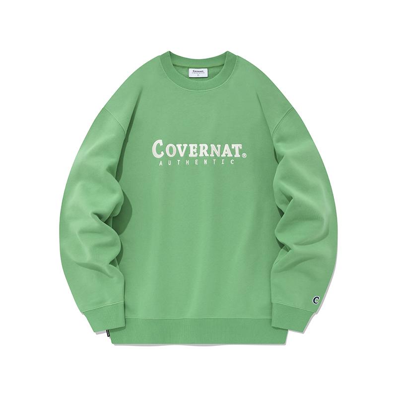 COVERNAT FW23 Embroidered Logo Cotton Crewneck Sweater Unisex Casual Streetwear CO2301CR02GN