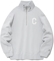 COVERNAT FW23 Half-Zip Oversized Cotton Pullover Sweatshirt Light Blue Unisex CO2301CR11BL COVERNAT FW23 Half-Zip Oversized Cotton Pullover Sweatshirt Light Blue Unisex CO2301CR11BL