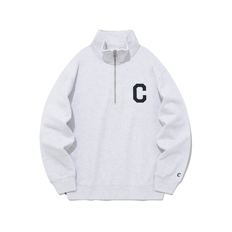 COVERNAT FW23 Korean Cotton Half-Zip Pullover Sweatshirt Unisex Casual Wear. CO2303CR13HG