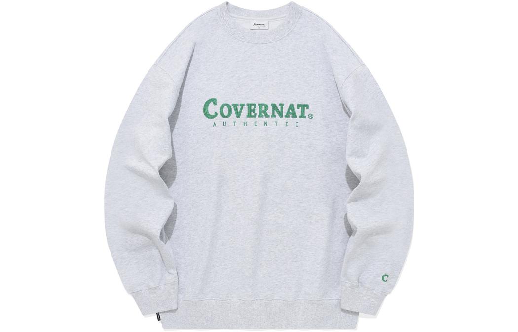 COVERNAT FW23 Letter Print Crewneck Sweatshirt Unisex Grey CO2303CR02HG
