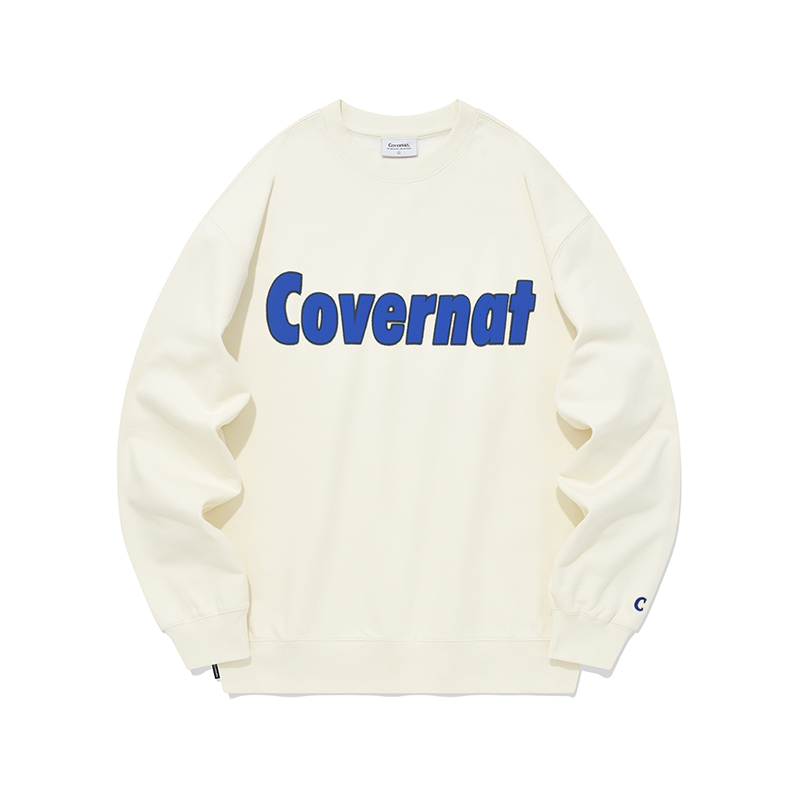 COVERNAT FW23 Logo Crewneck Sweatshirt Unisex Casual Fit - Autumn Beige CO2303CR06EC