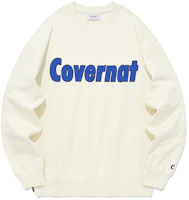 COVERNAT FW23 Logo Crewneck Sweatshirt Unisex Casual Fit - Autumn Beige CO2303CR06EC COVERNAT FW23 Logo Crewneck Sweatshirt Unisex Casual Fit - Autumn Beige CO2303CR06EC