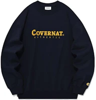 COVERNAT FW23 Navy Blue Letter Print Crewneck Pullover Sweatshirt Unisex CO2303CR02DN COVERNAT FW23 Navy Blue Letter Print Crewneck Pullover Sweatshirt Unisex CO2303CR02DN