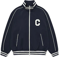 COVERNAT FW23 Striped Zip Jacket with Letter Print Unisex Navy Blue CO2303JK41DN COVERNAT FW23 Striped Zip Jacket with Letter Print Unisex Navy Blue CO2303JK41DN