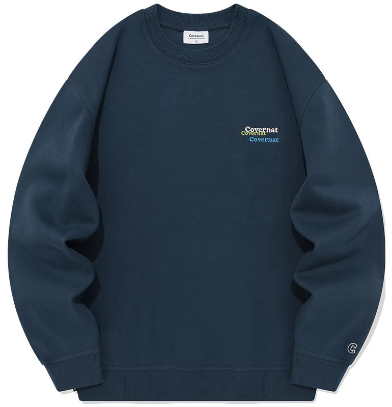 covernat-fw-23-triple-logo-pullovers-unisex-casual-crewneck-sweatshirt-co-2303-cr-04-bl