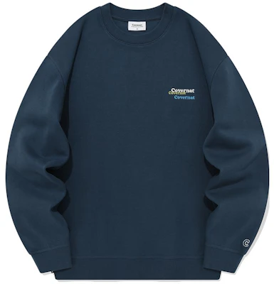 커버낫 FW23 트리플 로고 유니섹스 캐주얼 크루넥 스웻셔츠 CO2303CR04BL Buy 커버낫 FW23 트리플 로고 유니섹스 캐주얼 크루넥 스웻셔츠 CO2303CR04BL