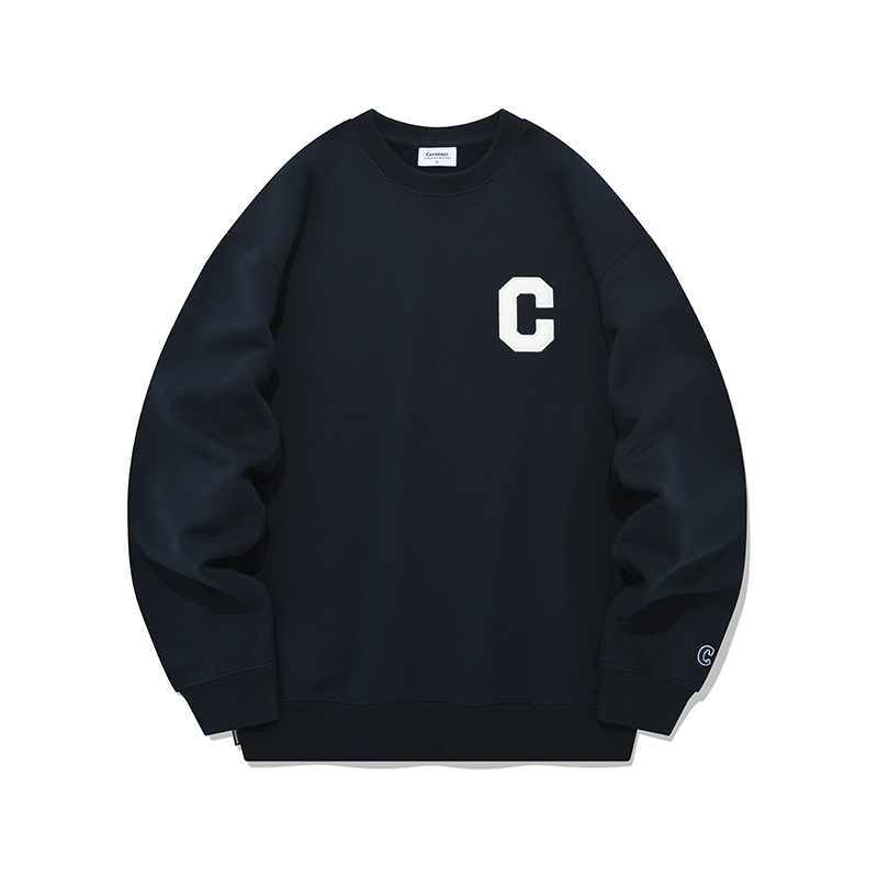COVERNAT FW23 Unisex C-Logo Oversized Crewneck Sweatshirt – Korea Trendy Streetwear. CO2301CR01NA