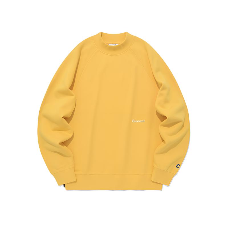COVERNAT FW23 Unisex Embroidered Mock Neck Sweatshirt Casual Streetwear. CO2303CR15YL