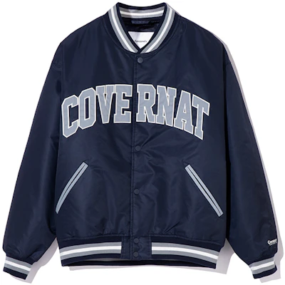 COVERNAT FW24 Blue Casual Baseball Jacket Unisex Retro Streetwear Style. CO2403JK01NA Buy COVERNAT FW24 Blue Casual Baseball Jacket Unisex Retro Streetwear Style. CO2403JK01NA