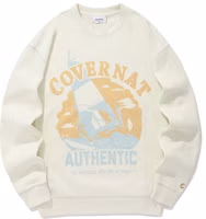 COVERNAT FW24 Letter Sailboat Print Ivory White Unisex Cozy Sweatshirt CO2401CR09IV COVERNAT FW24 Letter Sailboat Print Ivory White Unisex Cozy Sweatshirt CO2401CR09IV