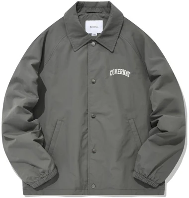 COVERNAT Jaket Abu-Abu dengan Pola Huruf Bordir dan Desain Kancing Tunggal CO2201JK07SY Buy COVERNAT Jaket Abu-Abu dengan Pola Huruf Bordir dan Desain Kancing Tunggal CO2201JK07SY