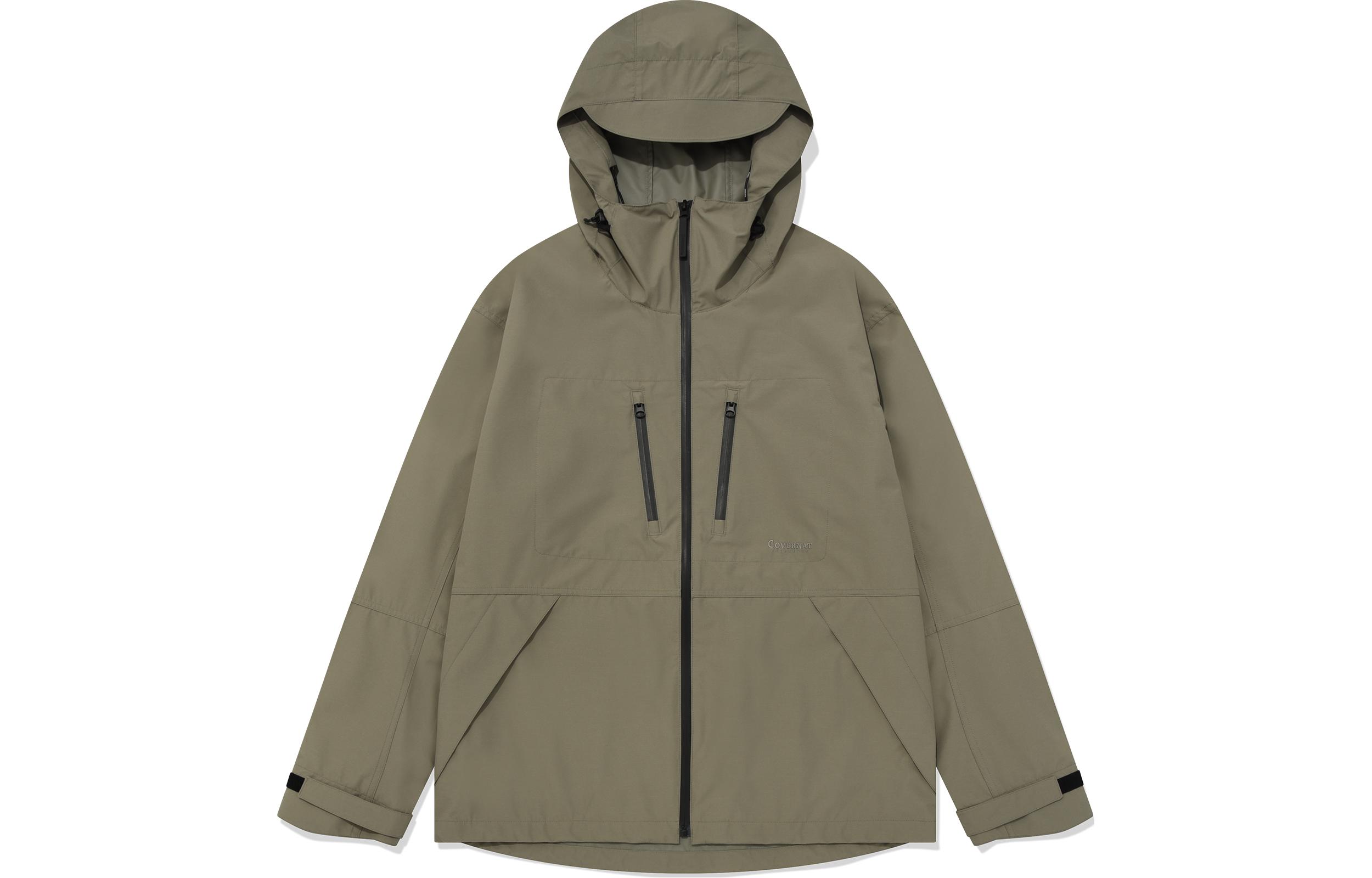 COVERNAT Khaki Casual Long-Sleeve Hooded Jacket CO2303JKA1KH