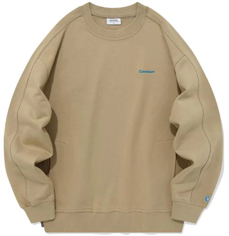covernat-korean-casual-unisex-cotton-crewneck-sweatshirt-for-all-seasons-co-2303-cr-05-be