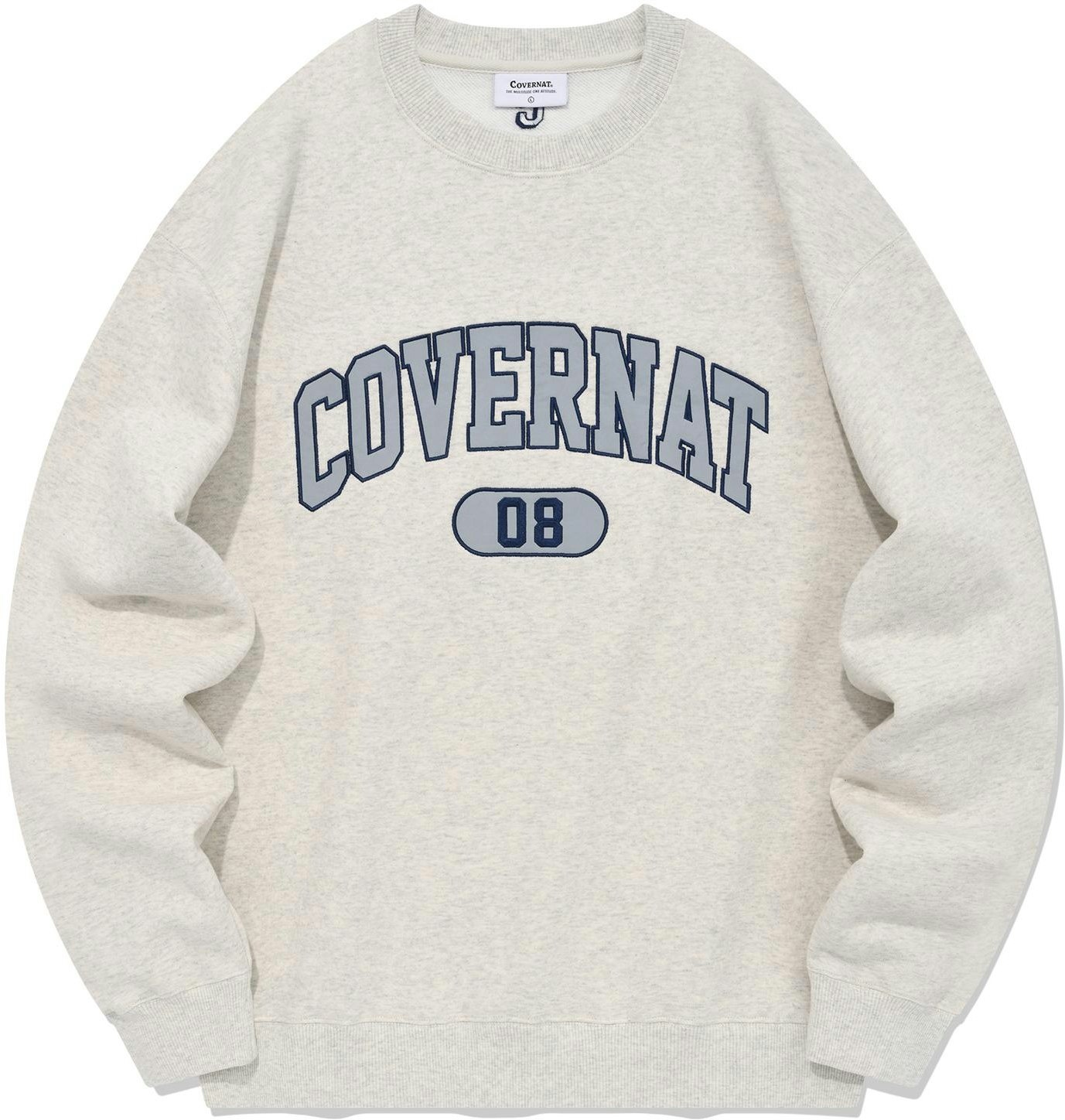 covernat-letter-logo-crewneck-oversized-long-sleeve-sweatshirt-oatmeal-unisex-co-2401-cr-12-ot