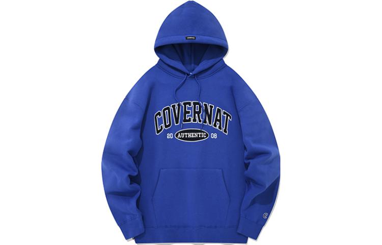 COVERNAT Letter Logo Fleece Hoodie Unisex Blue CO2203HD01-BL