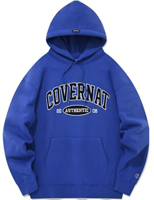COVERNAT レターロゴ フリースフーディー ユニセックス ブルー CO2203HD01-BL Buy COVERNAT レターロゴ フリースフーディー ユニセックス ブルー CO2203HD01-BL