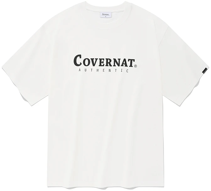 covernat-letter-print-crewneck-short-sleeve-t-shirt-unisex-co-2302-st-06-wh