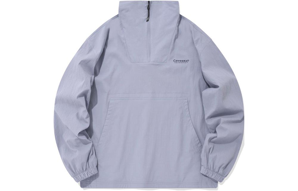 COVERNAT Logo Embroidered High-Neck Pullover Jacket Unisex Lavender Color CO2201JK20LV