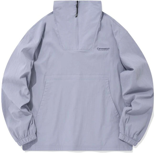 covernat-logo-embroidered-high-neck-pullover-jacket-unisex-lavender-color-co-2201-jk-20-lv