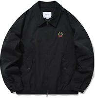 COVERNAT Logo Embroidered Zip-Up Collar Jacket Black ( Plain Design) CO2201JK04BK COVERNAT Logo Embroidered Zip-Up Collar Jacket Black ( Plain Design) CO2201JK04BK