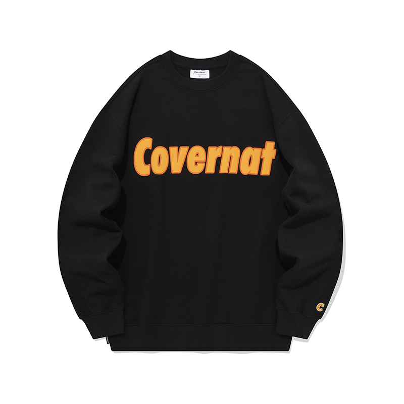 COVERNAT Logo Print Pullover Sweatshirt Unisex in Black CO2303CR06BK