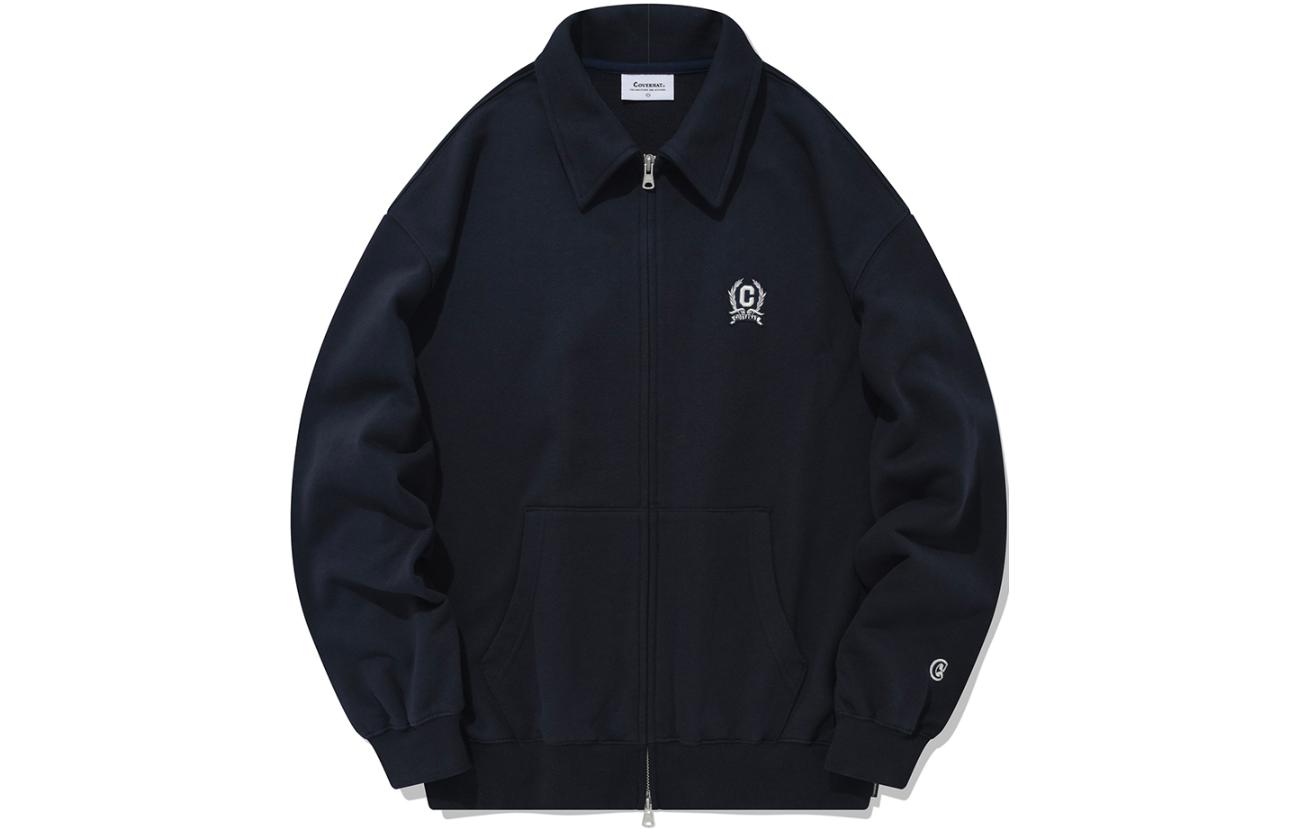 COVERNAT Logo Zip-Up Collared Jacket Unisex Navy Blue CO2201HZ04NA