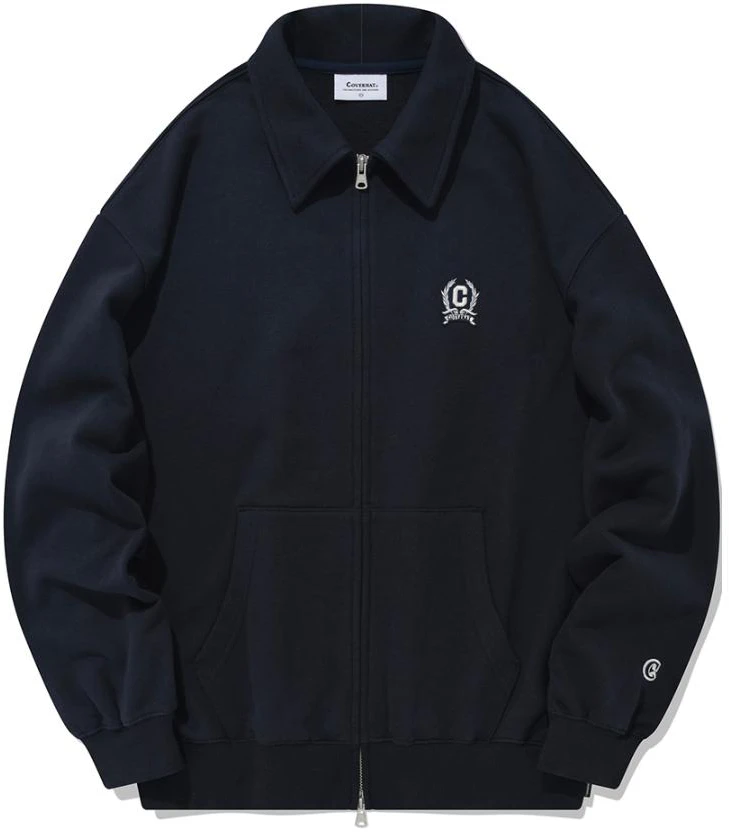 covernat-logo-zip-up-collared-jacket-unisex-navy-blue-co-2201-hz-04-na