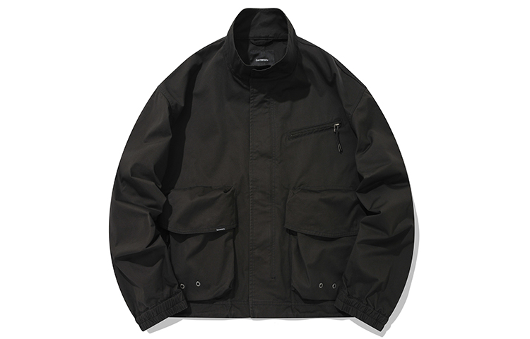 COVERNAT Multi-Pocket Stand Collar Casual Jacket Unisex BLACK Couple Style CO2201JK02BK