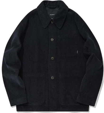 covernat-navy-blue-solid-comfort-collar-button-down-jacket-co-2103-jk-28-na