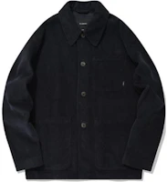 COVERNAT Navy Blue Solid Comfort Collar Button-Down Jacket CO2103JK28NA COVERNAT Navy Blue Solid Comfort Collar Button-Down Jacket CO2103JK28NA