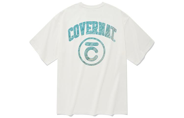 COVERNAT Oversized Back Print Casual Unisex White T-Shirt CO2202ST35WH