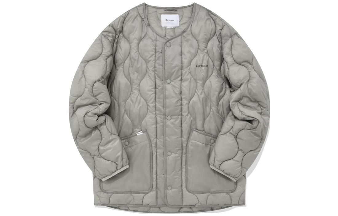 COVERNAT Quilted Jacket Single-Breasted Solid Light Gray CO2203JK24LG