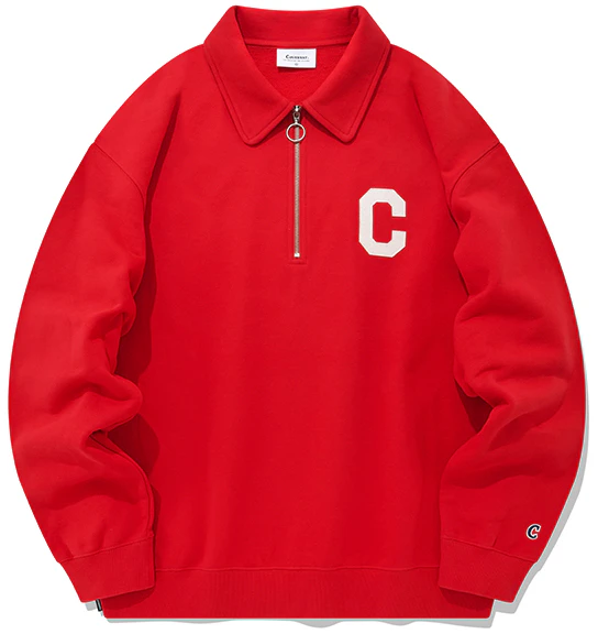 covernat-red-pullover-zip-up-logo-patch-sweatshirt-unisex-co-2203-cr-06-rd