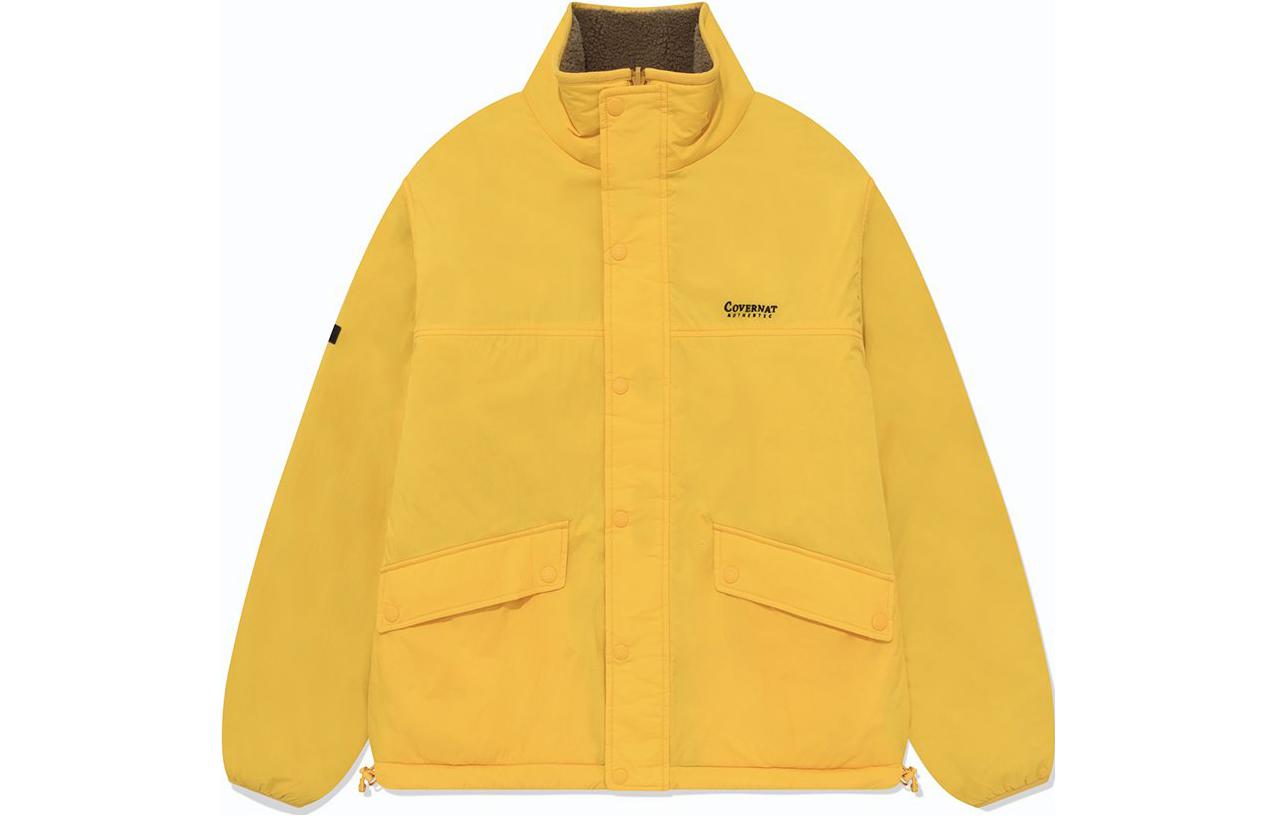 COVERNAT Reversible Letter Print Long Sleeve Jacket Unisex - Yellow CO2303JK20BE