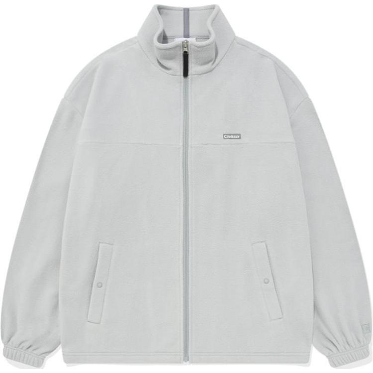 COVERNAT Solid Color Embroidered Logo Fleece Jacket Unisex CO2303JK15SB