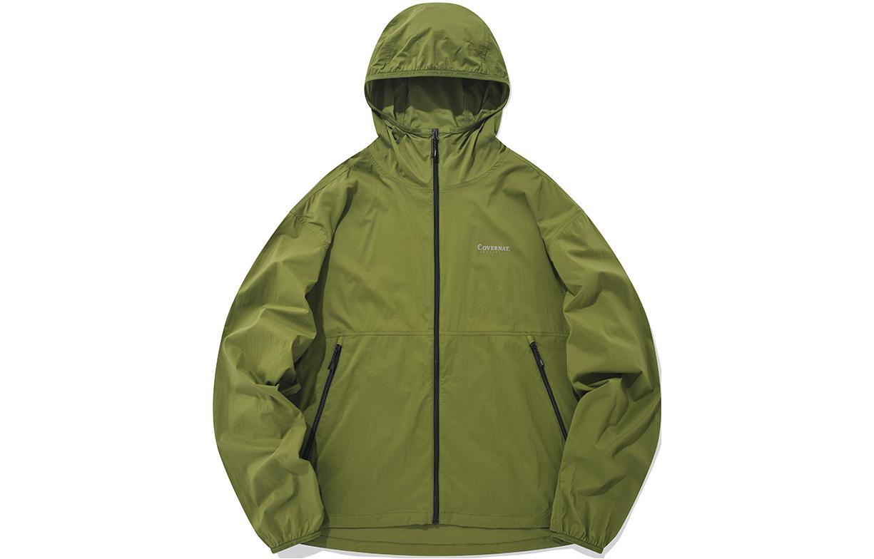 COVERNAT Solid Color Loose Fit Breathable Hooded Jacket CO2201JK17OL