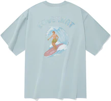COVERNAT SS22 Graphic Surfer Unisex Crewneck T-Shirt Blue. CO2202ST26BL COVERNAT SS22 Graphic Surfer Unisex Crewneck T-Shirt Blue. CO2202ST26BL