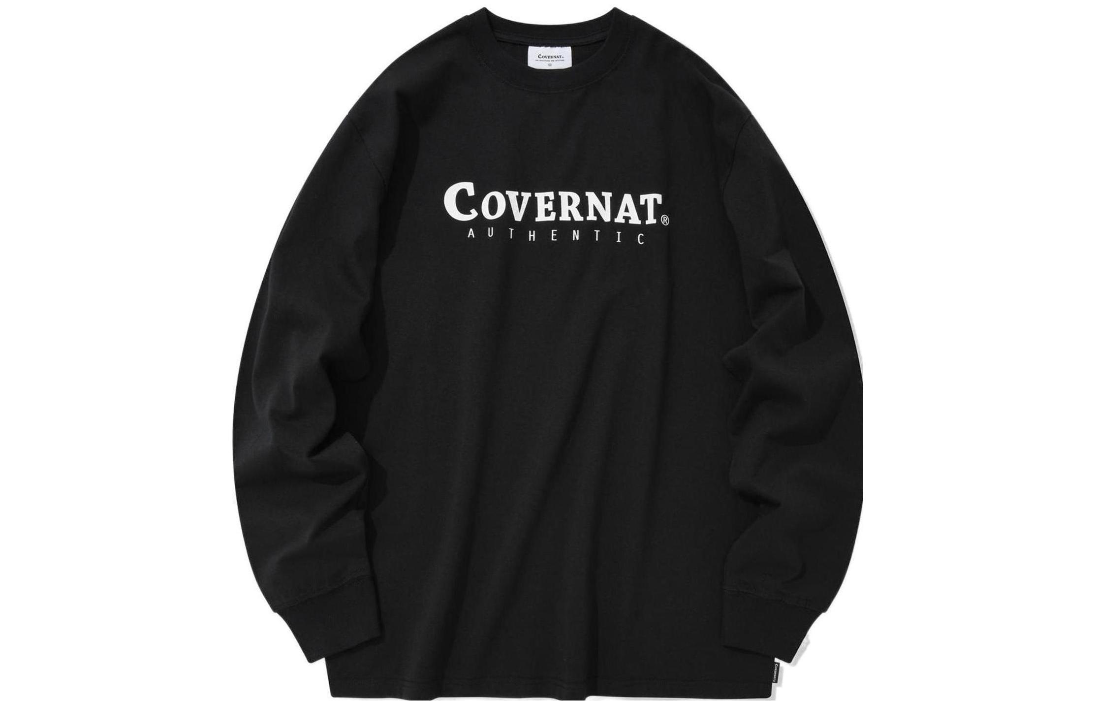 COVERNAT SS22 Logo Print Crewneck Sweatshirt Unisex Black (Fall Collection) CO0000LT01BK